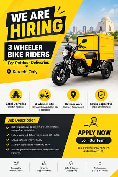 Need 3 Wheeler Bike Riders