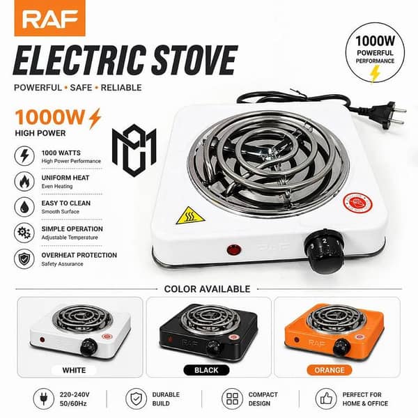 T   Electric Stove 1000W – Portable Single Burner Electric Chulha, Fast Heating Hot Plate Cooker, Energy Efficient Electric Stove for Home Kitchen, Hostel, Office, Travel & Daily Cooking Use