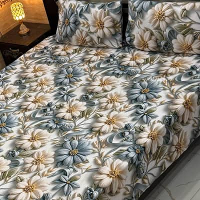 King Size Micro Cotton Bedsheet Set With 2 Pillow Covers