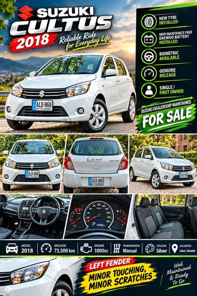 Cultus VXL 2018 | 73,500 km | First Owner | Dealership-Maintained