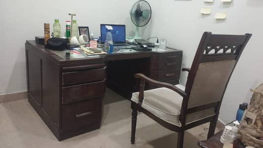 Premium Burma Teak Office Table – Used | Good Condition