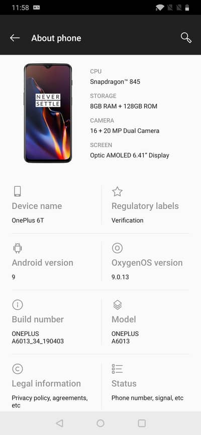 One Plus 6t