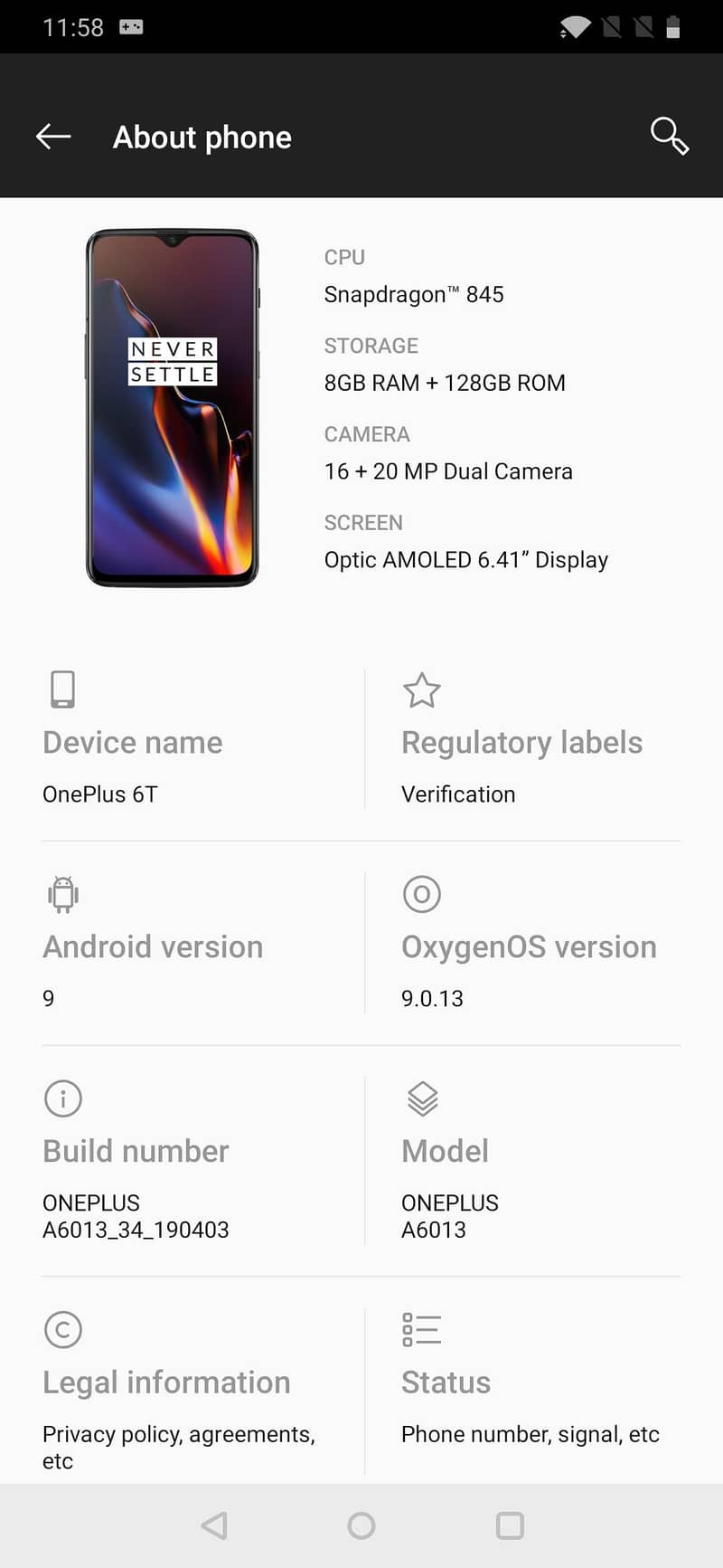 One Plus 6t 0