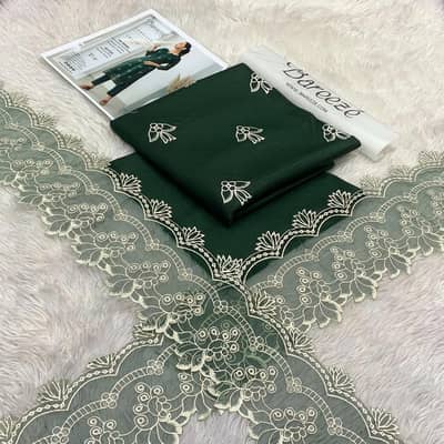 Green Embroidered women's Lawn suit Unstitched