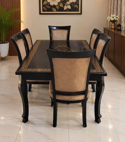 6 chairs with table
