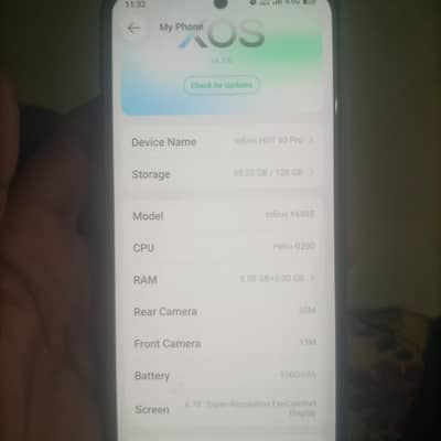 Infinix Hot 60 Pro lash condition warranty Wala phone 8+5 gn ram 128gb