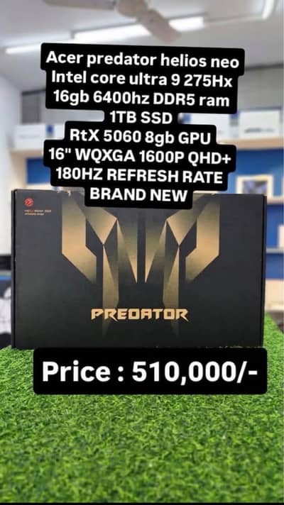 Acer predator Helios Neo 16 AI ultra 9 275HX rtx 5060 8gb