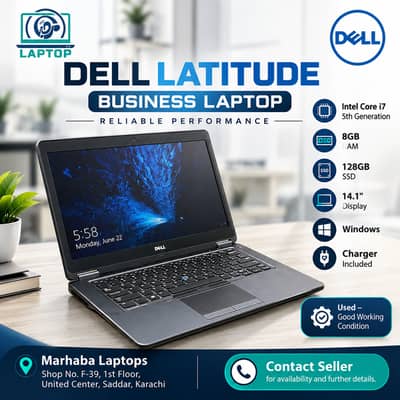 Dell Latitude 7450 Laptop i7 5th Gen 8GB RAM 128GB SSD 14.1"