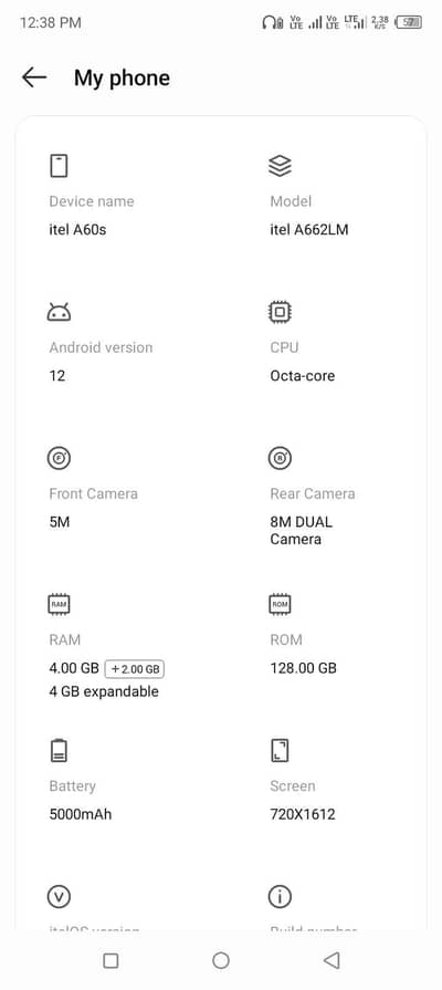 Itel A60s
