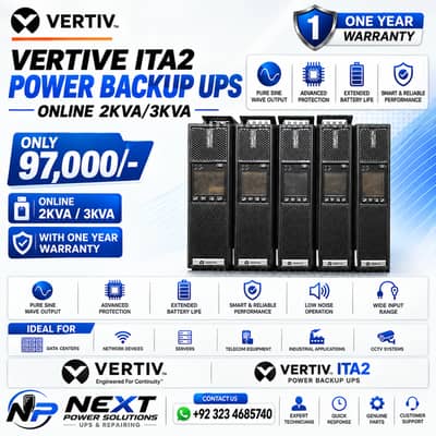 Vertiv ITA2 Online UPS 2KVA / 3KVA | 1 Year Warranty