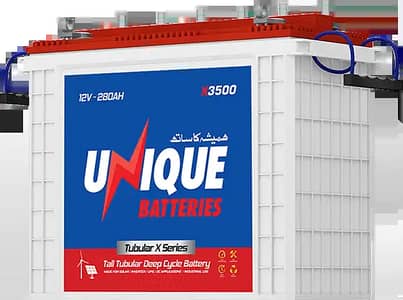 Unique Batteries X 3500 Tubular Series | 280Ah | Official Warranty