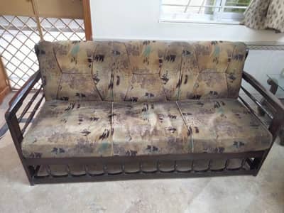 3 seater sofa,  2 one seater sofa and one table