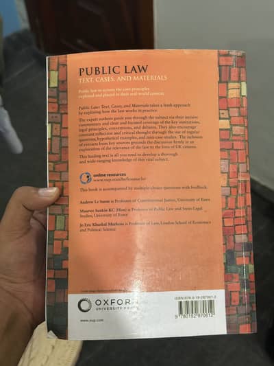 Printed Oxford Public law 5th edition