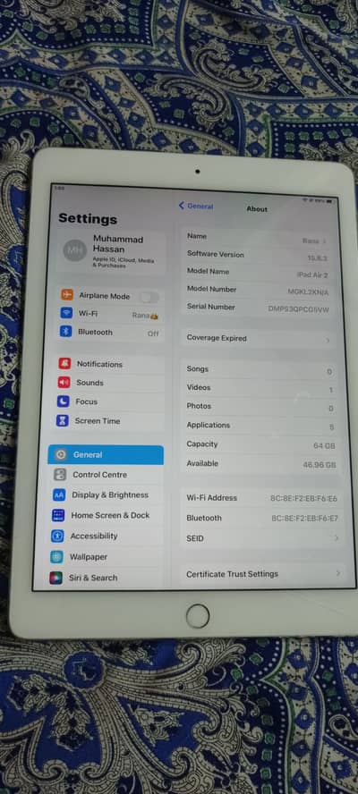 Ipad Air 2 64gb iose 15.8. 3