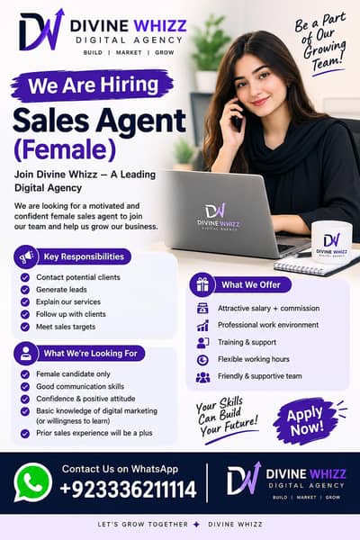 Female Sales Agent Required