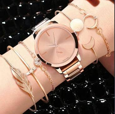 Women Watch Set Luxury Gold Dress Quartz Watch Bracelet Ladies Sports Wrist Watch Clock Gift Woman Relogio Feminino 2023 R3219 AND  1 PCS WITH OUT JEWELRY