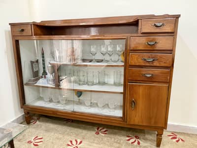 Pure Sheesham Wood made Crockery Showcase for Sale