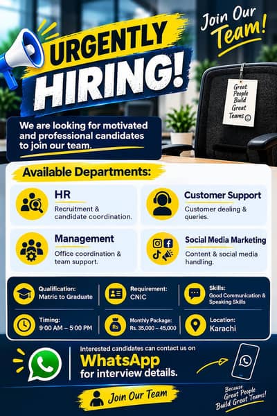 Urgent Hiring