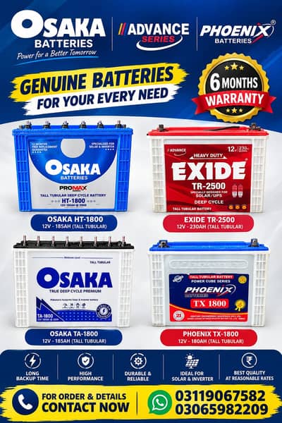 Batteries/ Battery/ Solar Battery/ Osaka/ Excide