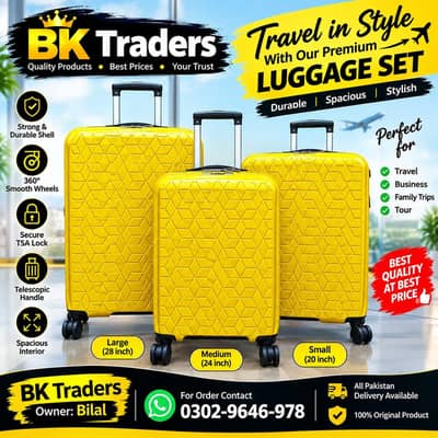 Premium Luggage Set 20/24/28 Inch | 3 Piece Suitcase Set
