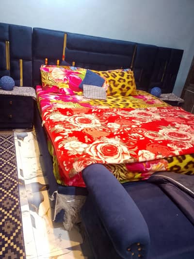 new bed set blue colour