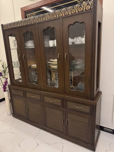 Showcase made with solid wood