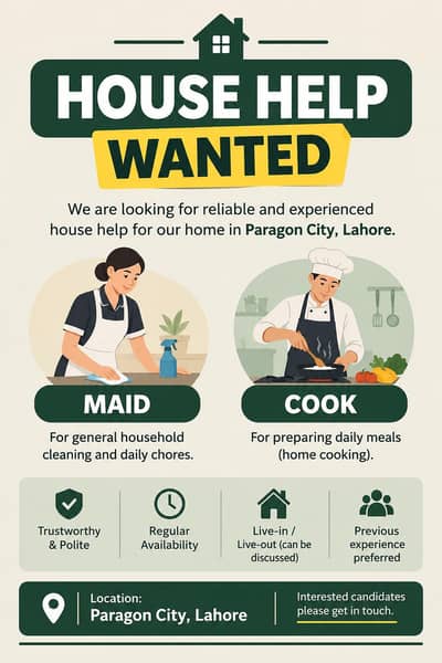 Need a cook/maid for house in paragon city