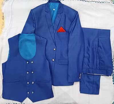 Royal Blue Three-Piece Suit for men