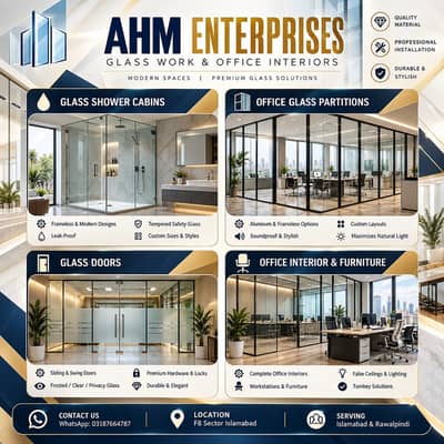Glass & Aluminum Work | Gypsum Partition | Commercial Interior