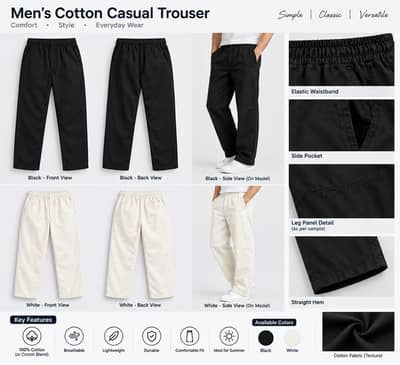 Men's cotton casual trouser