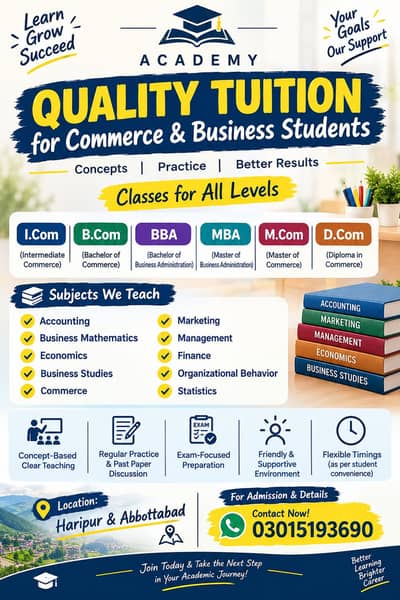 Commerce & Business Academy | Haripur & Abbottabad