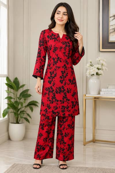 2pc printed dress for girls