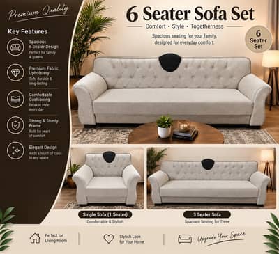 6 seater /sofa / sofa set/ slightly used /