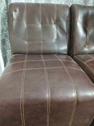 4-Piece Brown Leather Sofa Set – Stylish & Comfortable+7000 per sofa