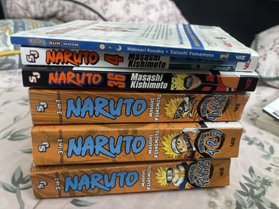 Naruto volumes and vol 4 and vol 1 of pokèmon