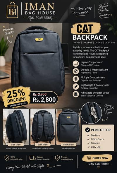 CAT Backpack | Premium Laptop Bag | 25% OFF | Rs. 2,800