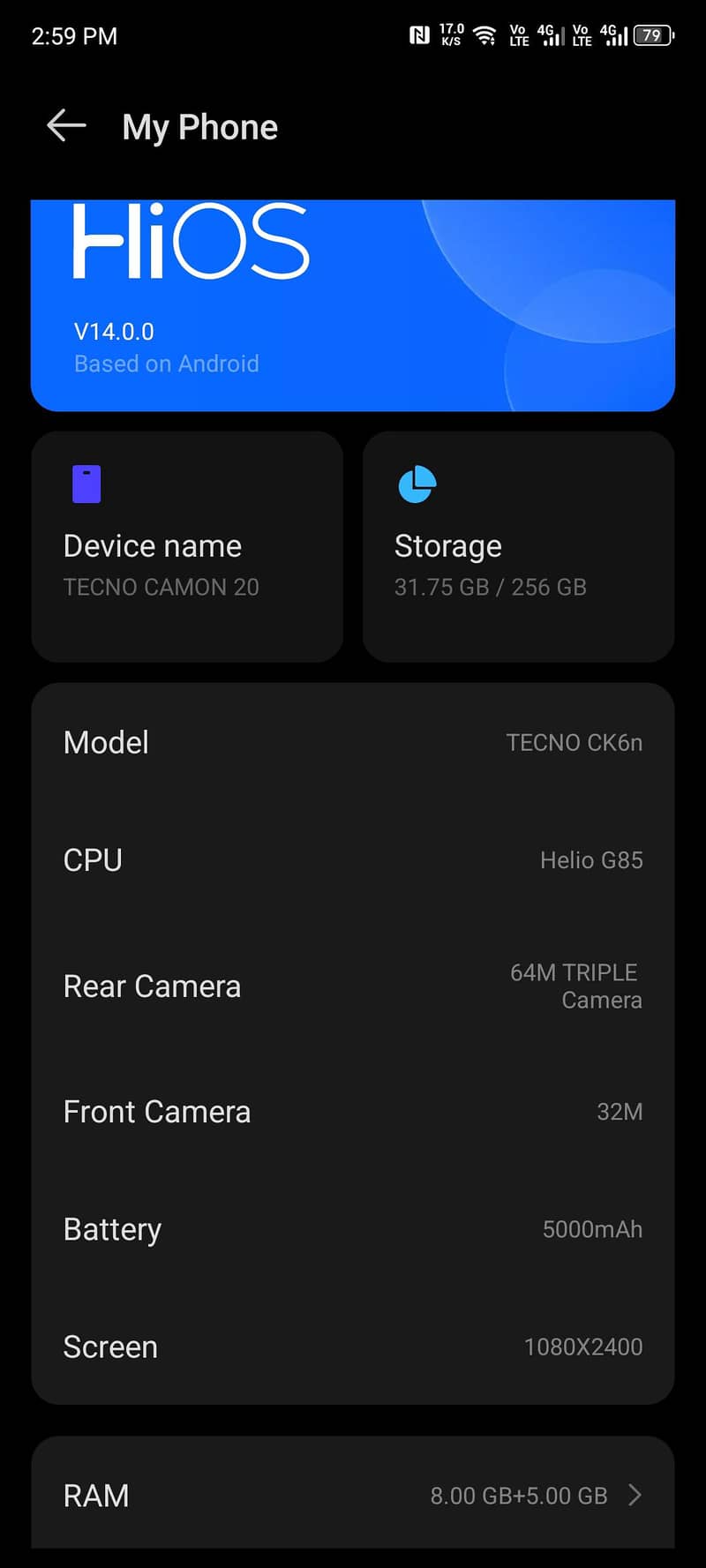 Tecno CAMON 20 5