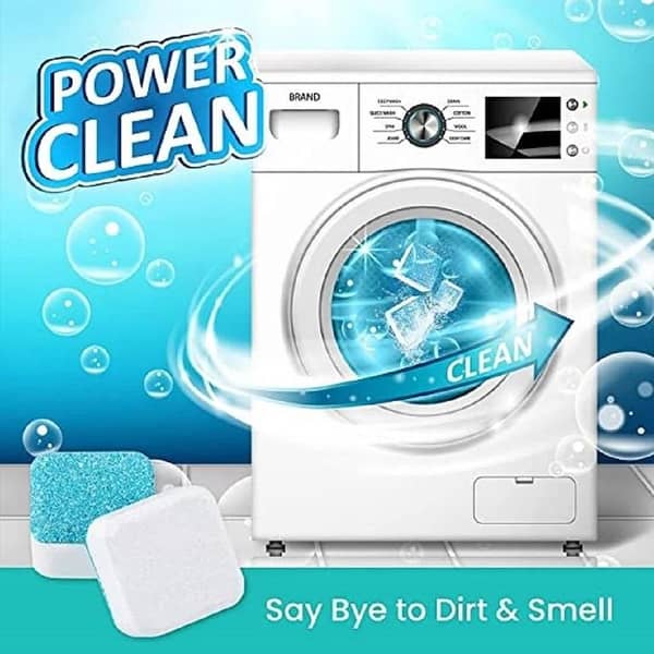 T  12 Pcs Washing Machine Cleaning Tablets – Antibacterial Deep Cleaning Tablets for Front Load & Top Load Washing Machines | Herbal Formula Descaler, Drum Cleaner, Odor Remover & Washing Machine Maintenance Tablets