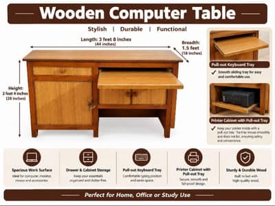 Wooden Computer Table