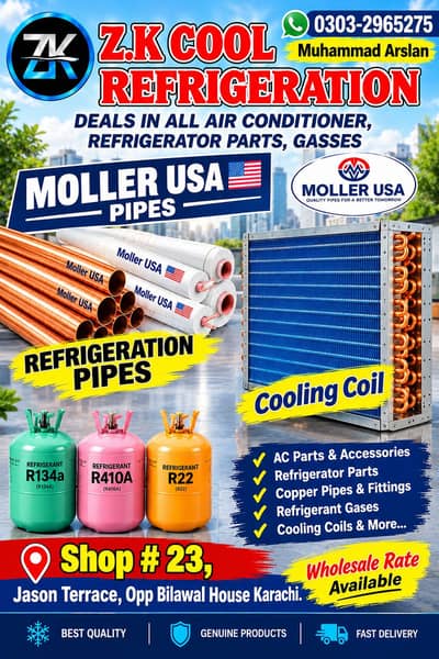Mullar USA  copper pipe and all modal cooling Ciol  03032965275