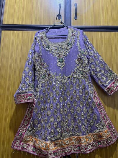 1 time used fancy Aline shirt with jamawar sharara