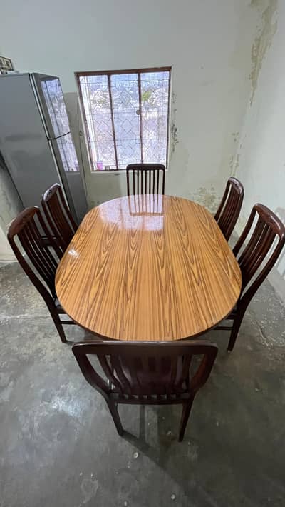 Dining Table Set wooden – 6 Chairs | Good Condition