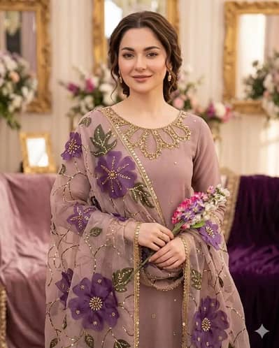 two piece women unstitched sequence embroidery suit