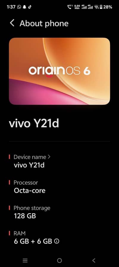 Vivo Y21d6+6/128