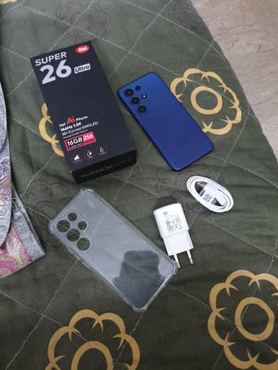 Itel s26 ultra with box charger cover.