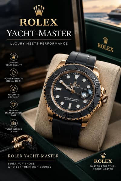 Rolex Yacht-Master Black & Gold Luxury Watch