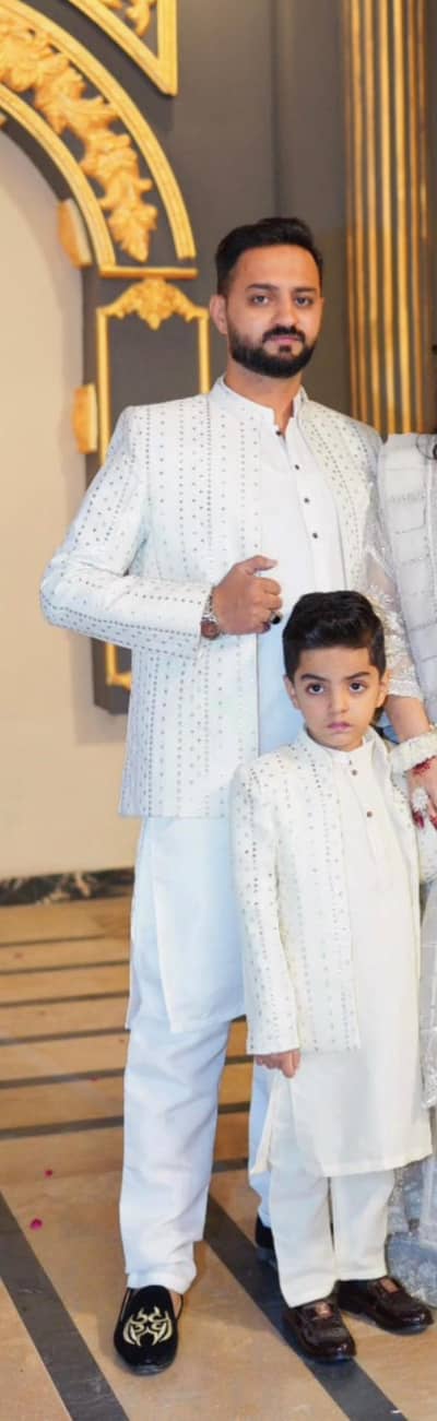 father & son same waist coat