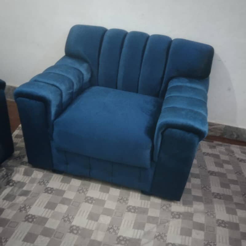 4 seter sofas blue valvet 1