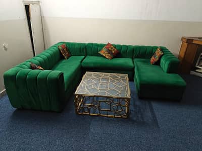L Shapped Sofa and Centre Table