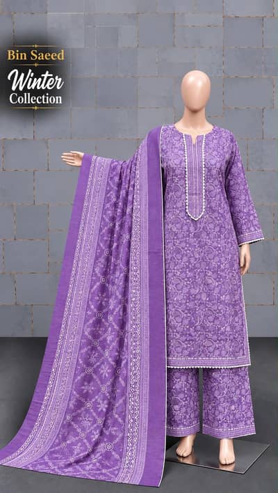 Bin Saeed Winter Khaddar 3PC Collection - Original Print